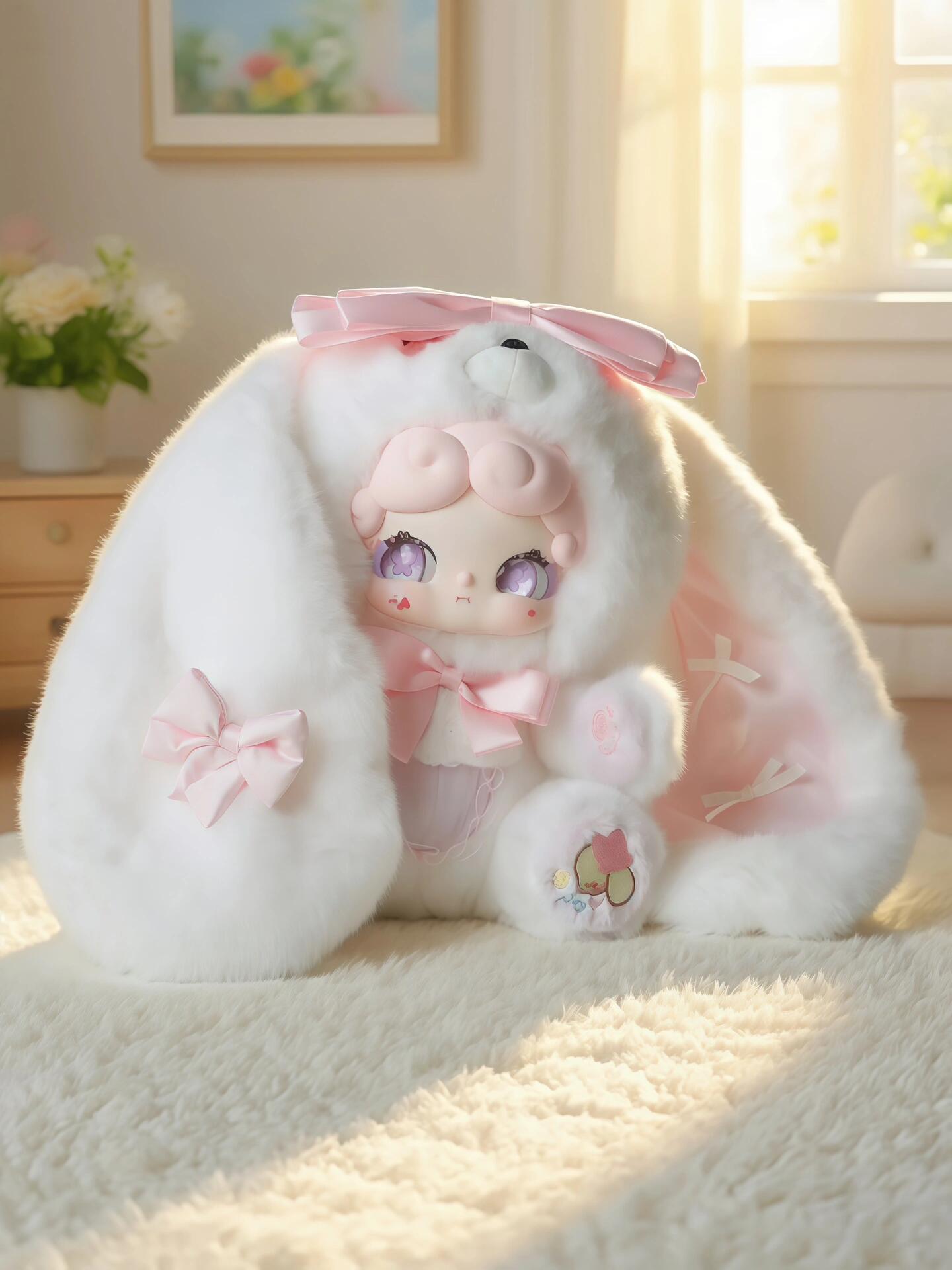 【新品】LuckyDeerNai晚安甜茶小兔600体毛绒盲盒手办公仔可爱摆件
