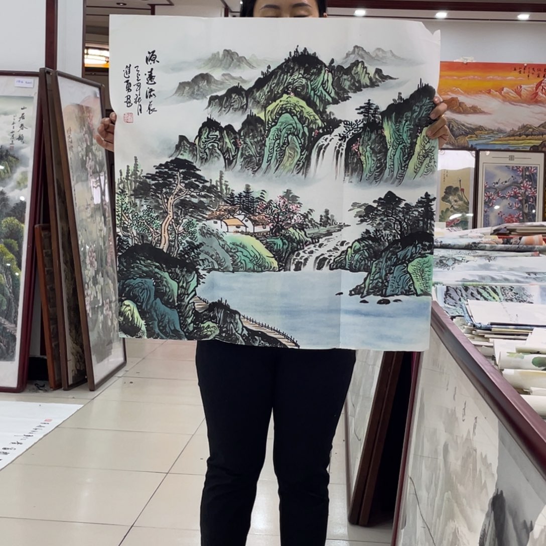 国画纯手绘的花鸟山水