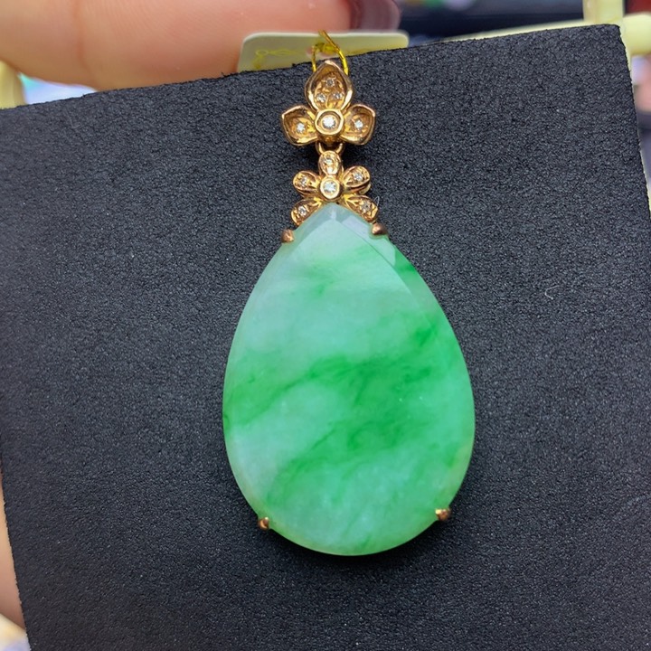 翡翠手链18K金镶嵌翡翠