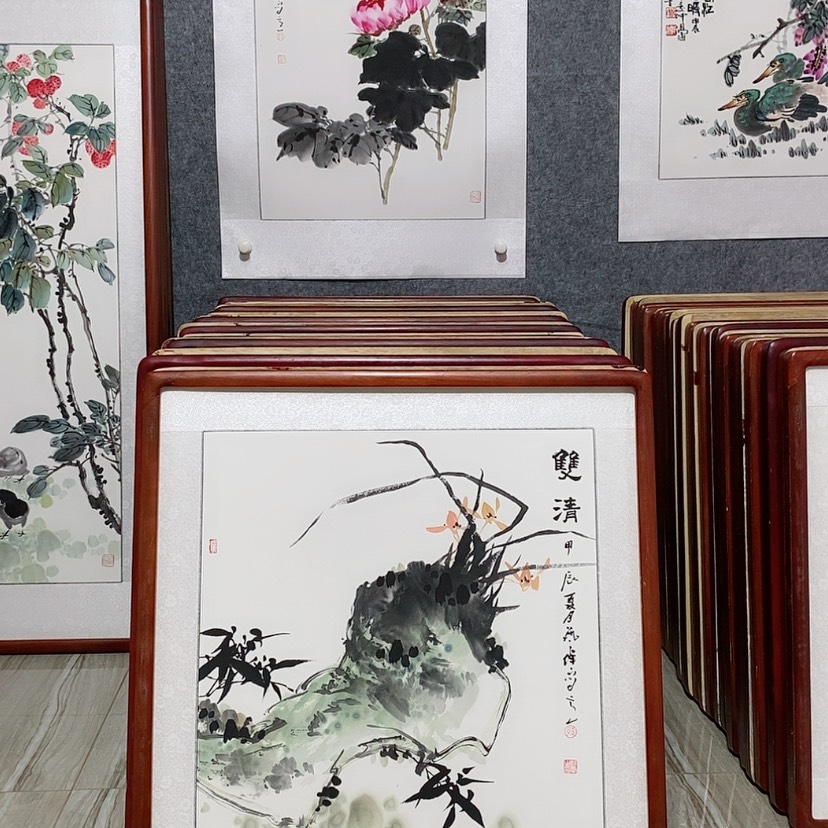 【闪购商品】国画书画作品带框65×65厘米