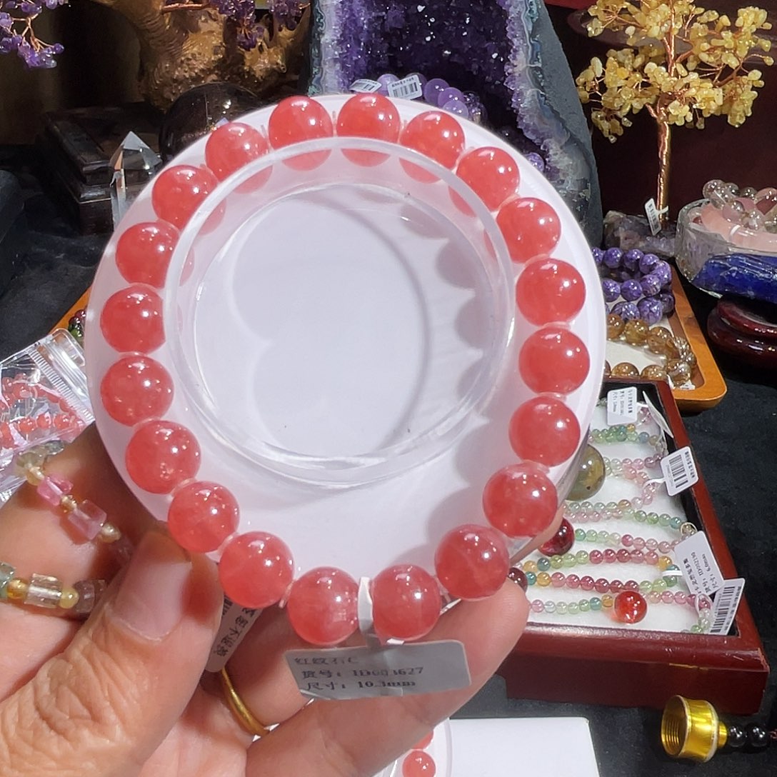 菱锰矿（红纹石）未镶嵌手绳红纹石10.3