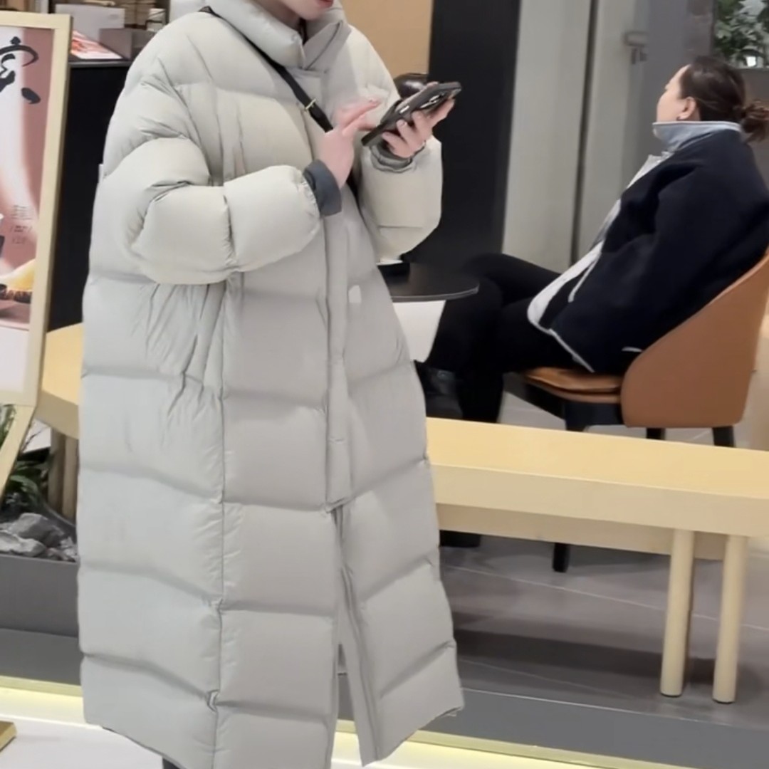  （欣姐臻选）冬季新款韩版过膝加厚保暖立领大被子外套8689