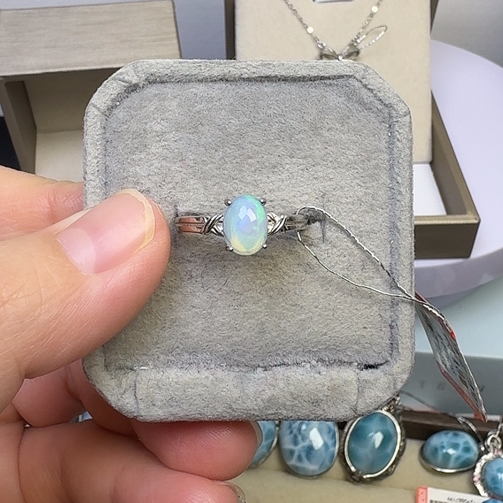 水晶戒指银S925镶嵌