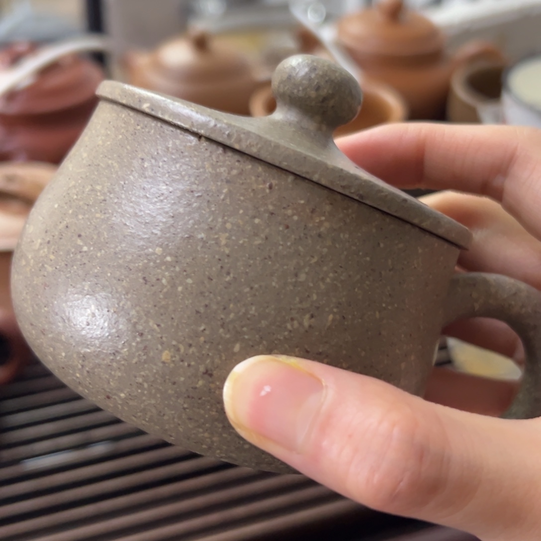 紫砂茶壶八目五彩段泥盖杯230