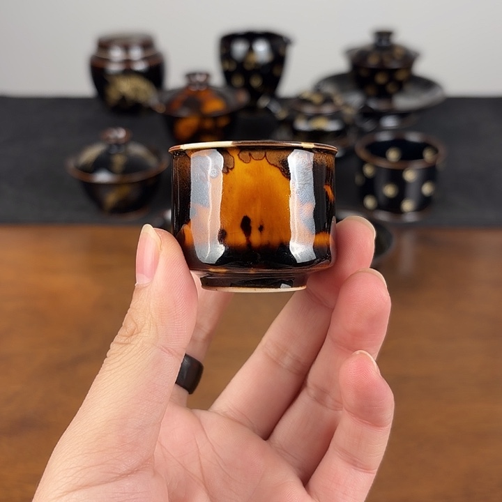 瓷玳瑁釉迷你一口杯