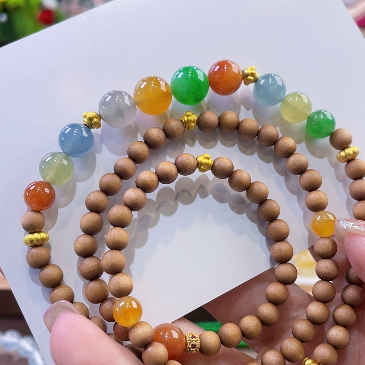 【闪购商品】翡翠颈饰未镶嵌彩虹糖