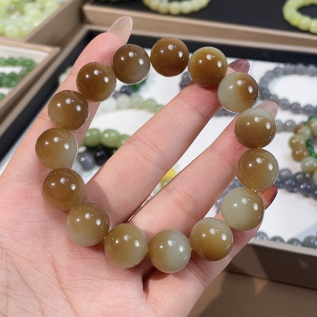 和田玉手链未镶嵌金山矿 14