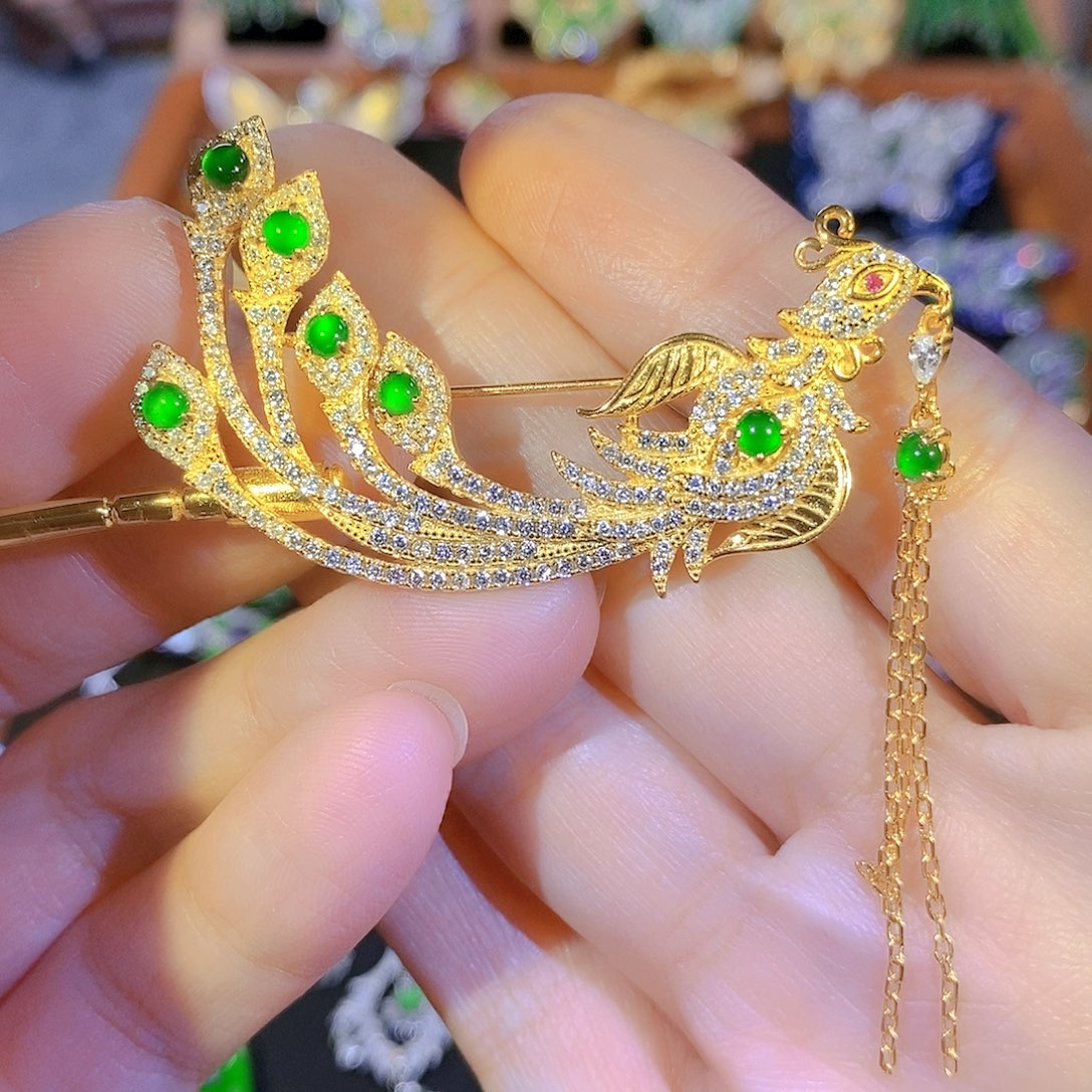 吊坠(不含链)银S925镶嵌翡翠