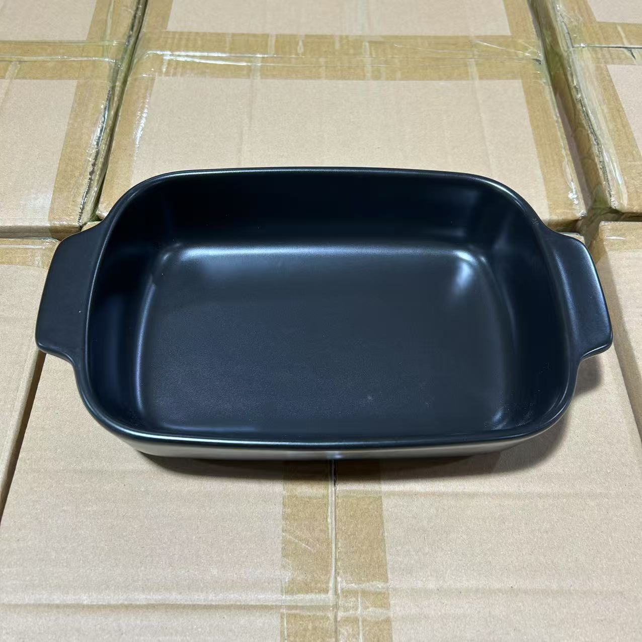 K家双耳陶瓷长方形烤盘31*18.5*6cm WB-HSKP