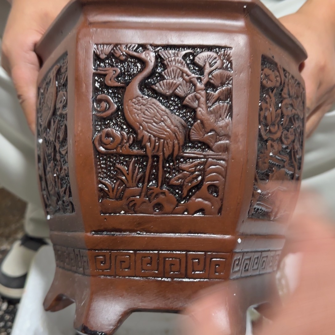 紫砂花盆口径23 20高度22厘米