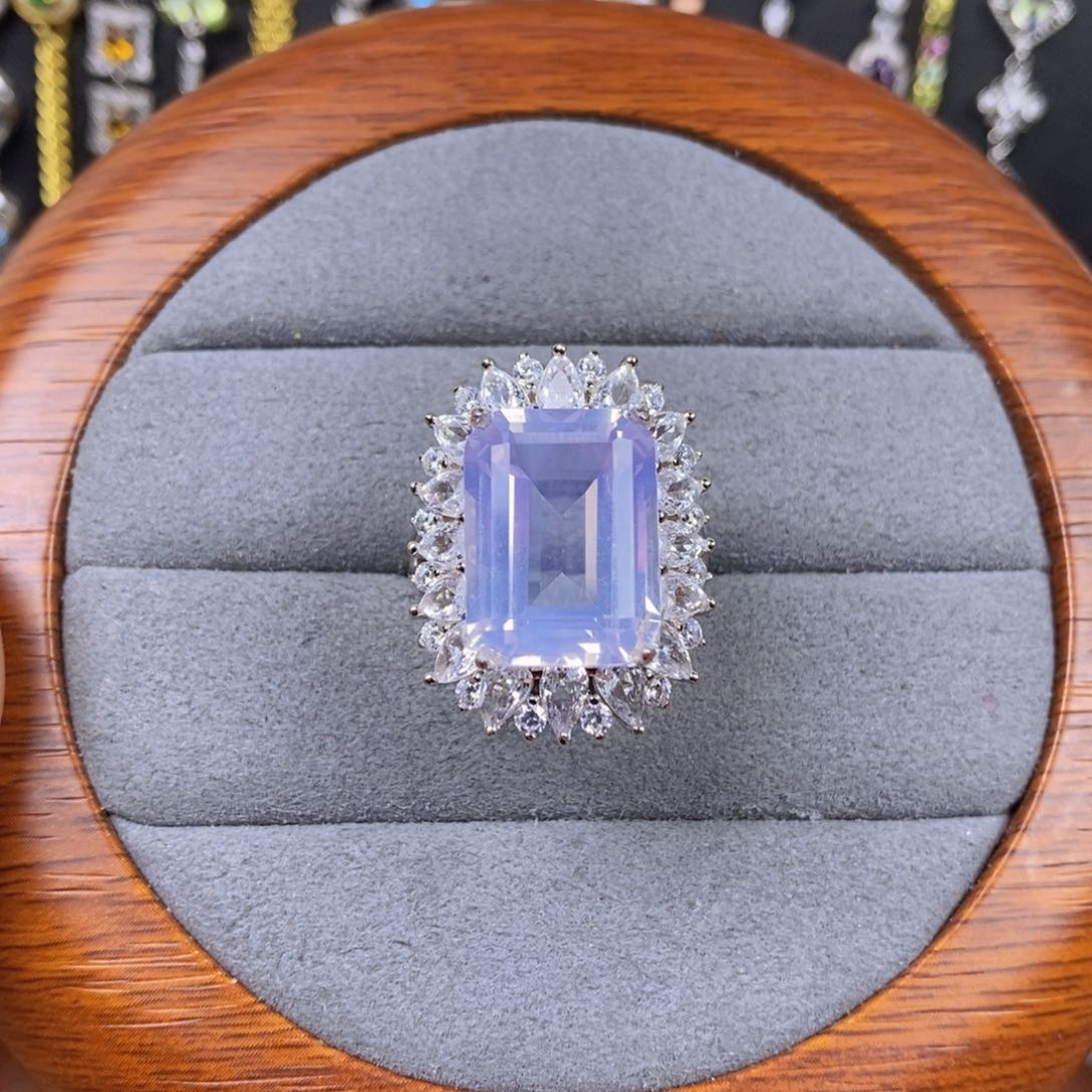 紫晶戒指银S925镶嵌薰衣草