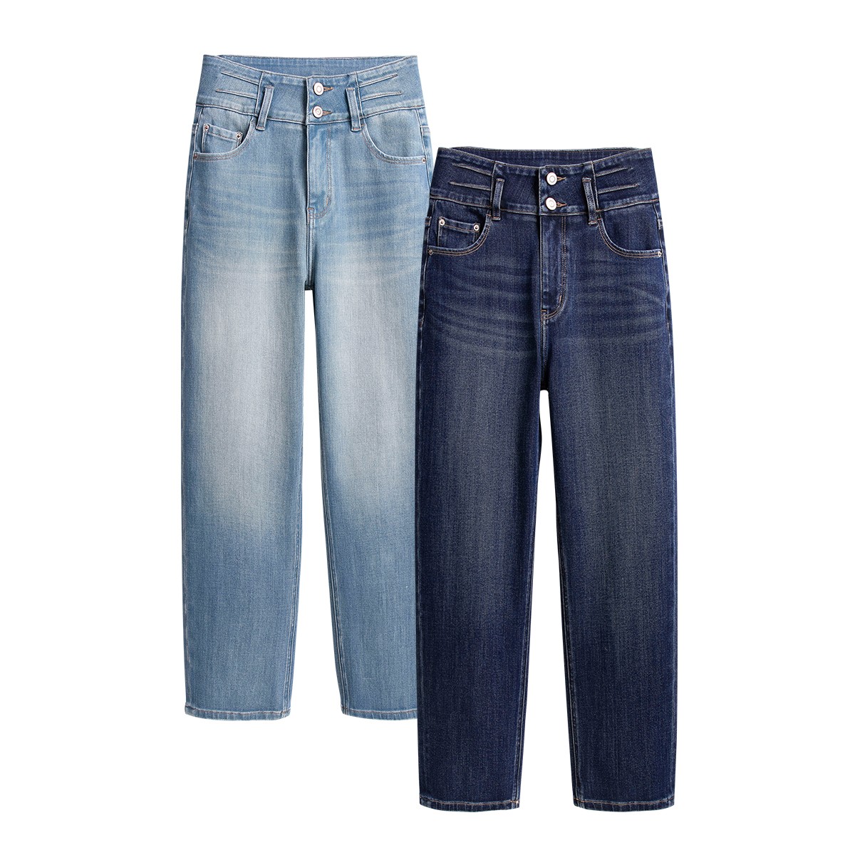 秋季新款高腰四面弹时尚显廋九分法棍烟管牛仔裤女 710