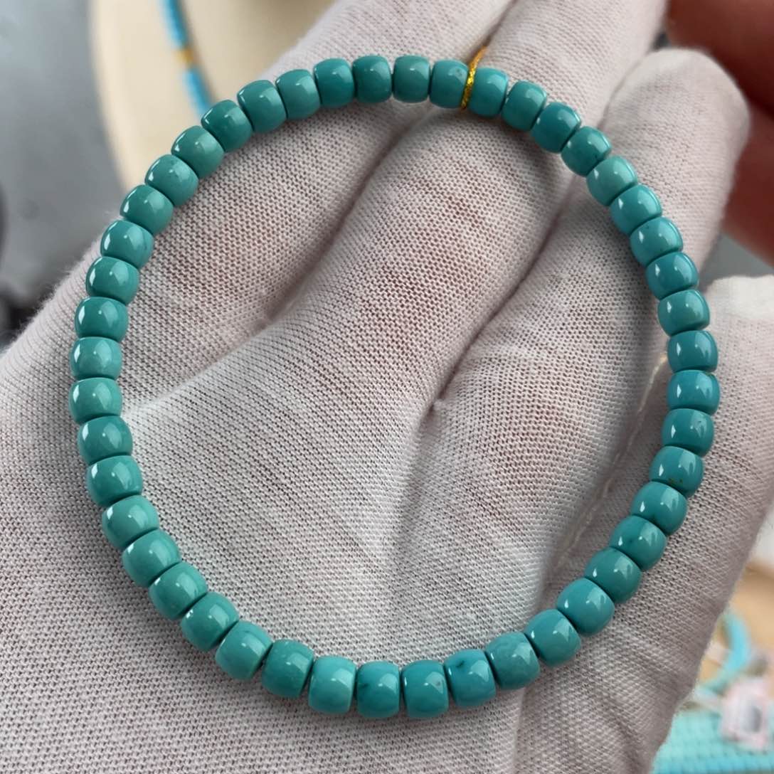 绿松石手链未镶嵌精品玉化直切卡5