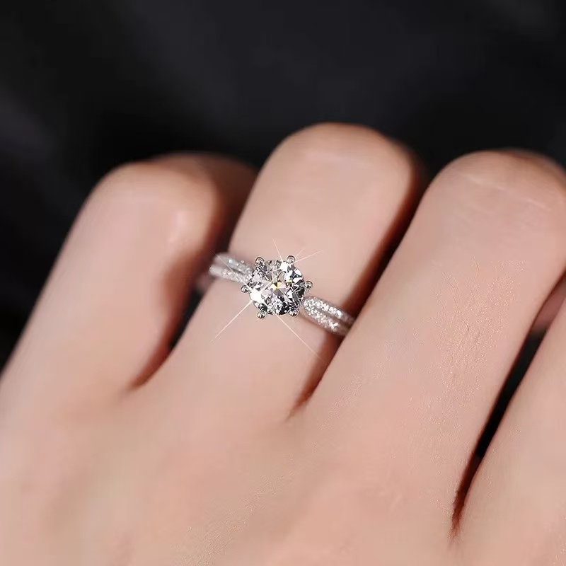 戒指 星光皇后 1克拉 活口可调节