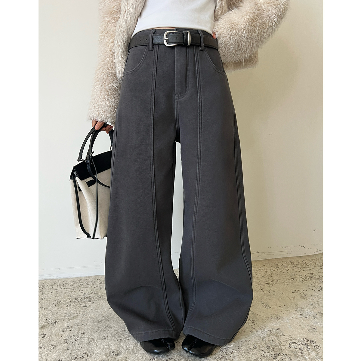 T台T-PLATFORM广州十三行冬季二批档口爆款秋冬厚绒休闲裤93202-1