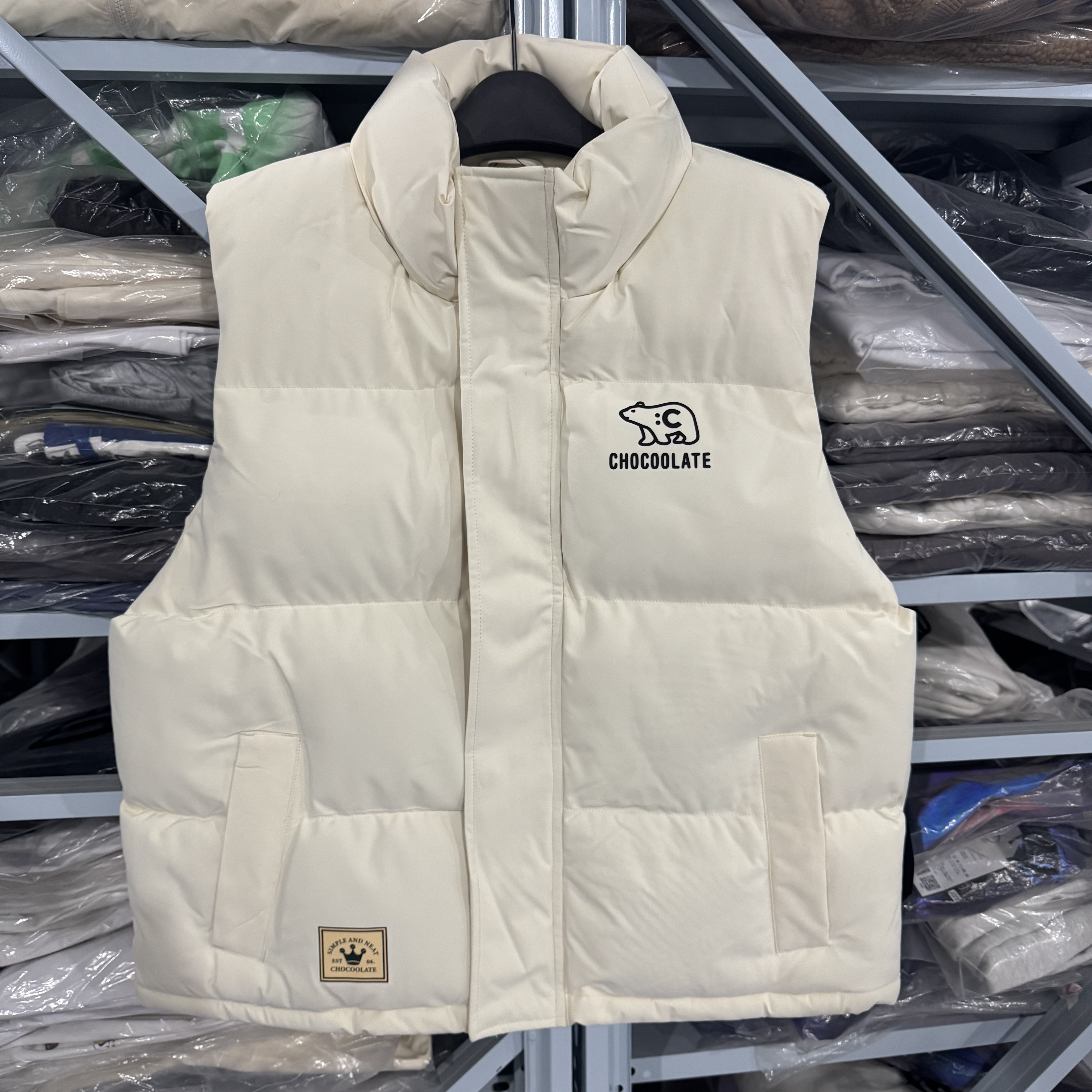 IT 米白色休闲棉马夹W3001SB