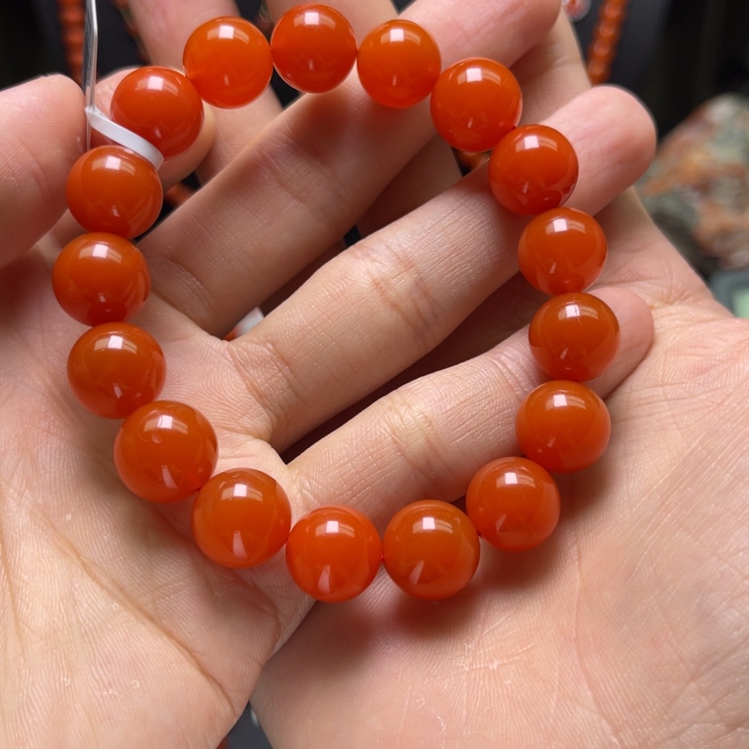 南红玛瑙12mm保山滴水洞单圈未镶嵌多样性发一件