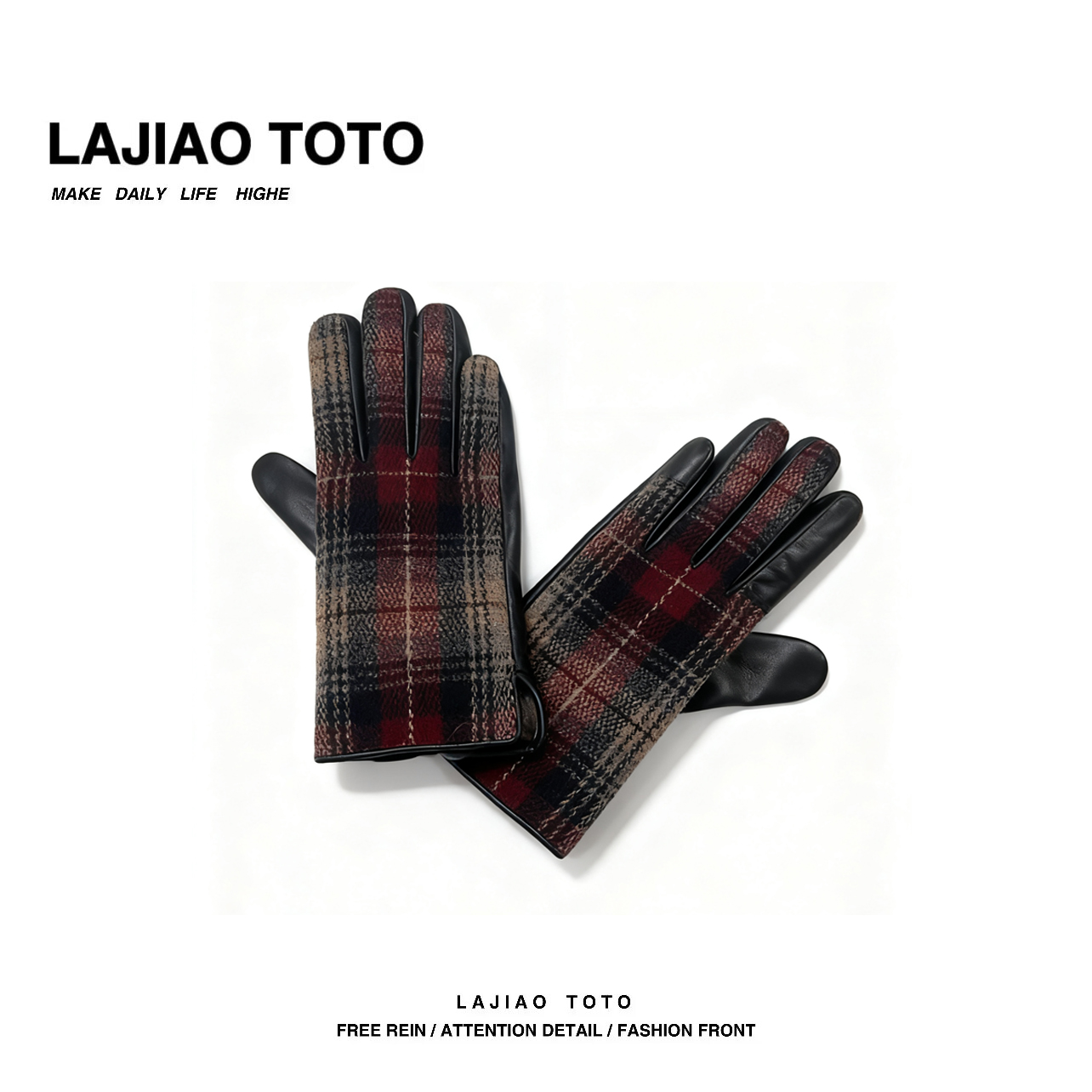 【敏洋纯】LAJIAO TOTO冬季保暖高级感时尚女士真皮手套#LJ0205