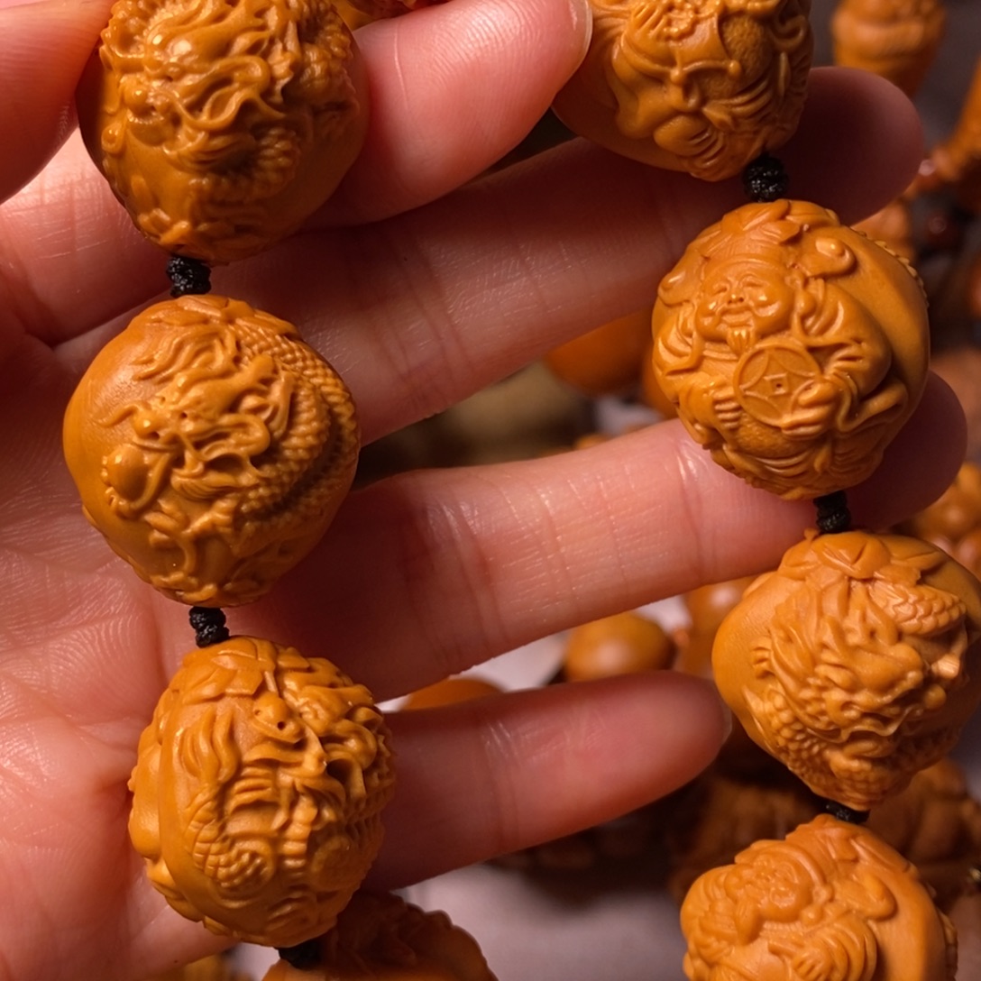 哆***爹手串/手链橄榄核九龙财神