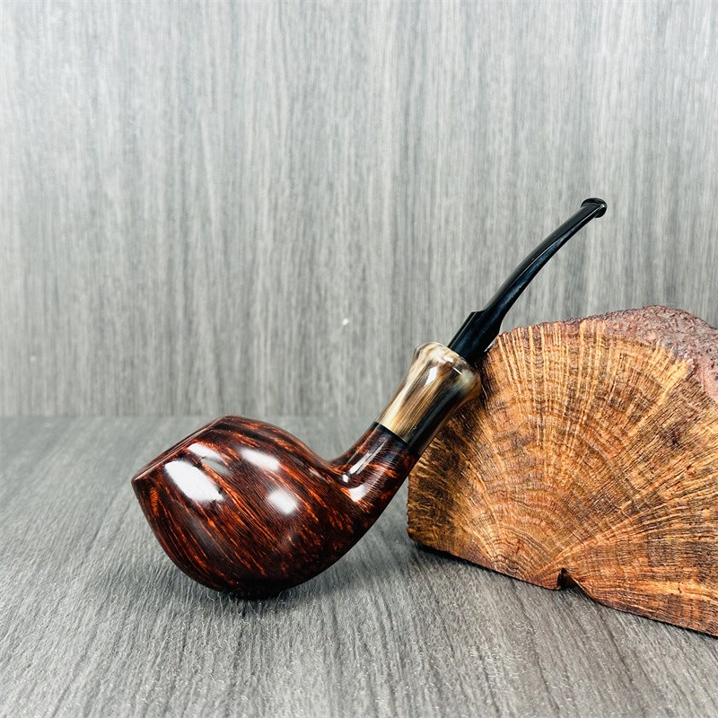 丹麦大师Former 佛么手工石楠木烟斗光面自由式牛角郁金香斗型