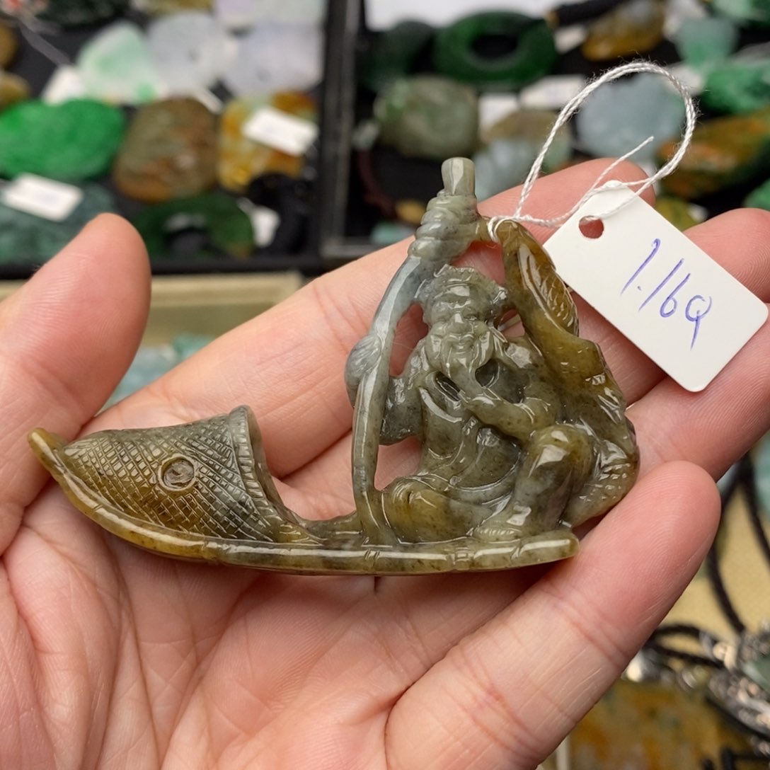 翡翠项链未镶嵌姜太公钓鱼1号