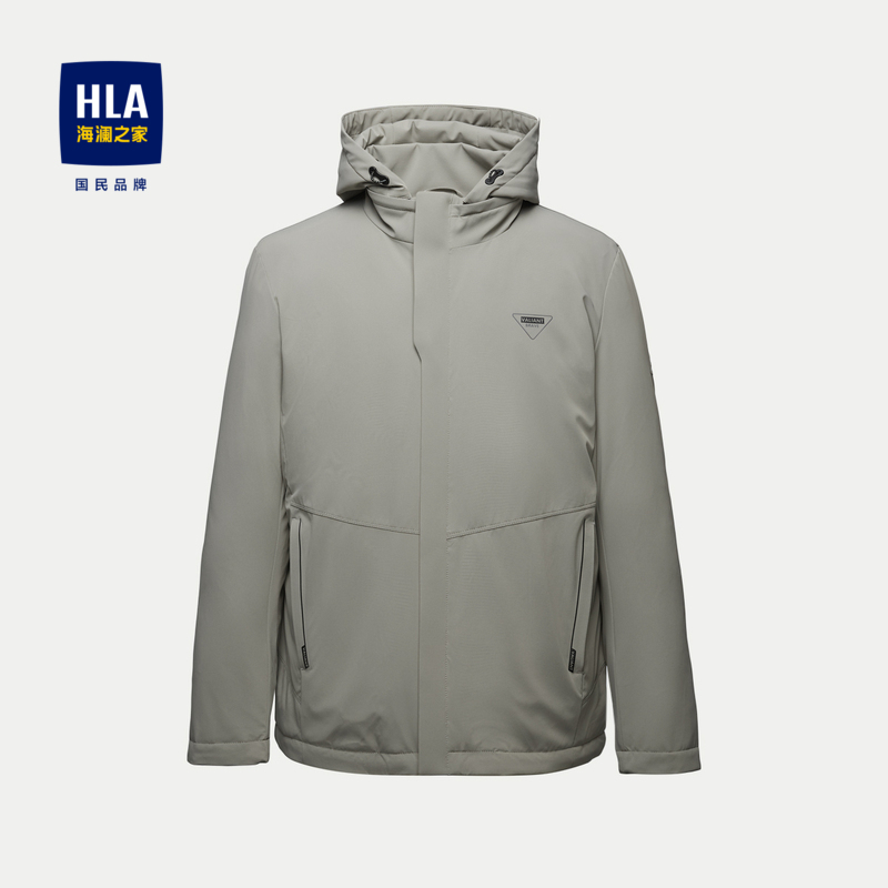 【刘老二专属】海澜之家可脱卸帽羽绒服小标点缀鸭绒保暖外套