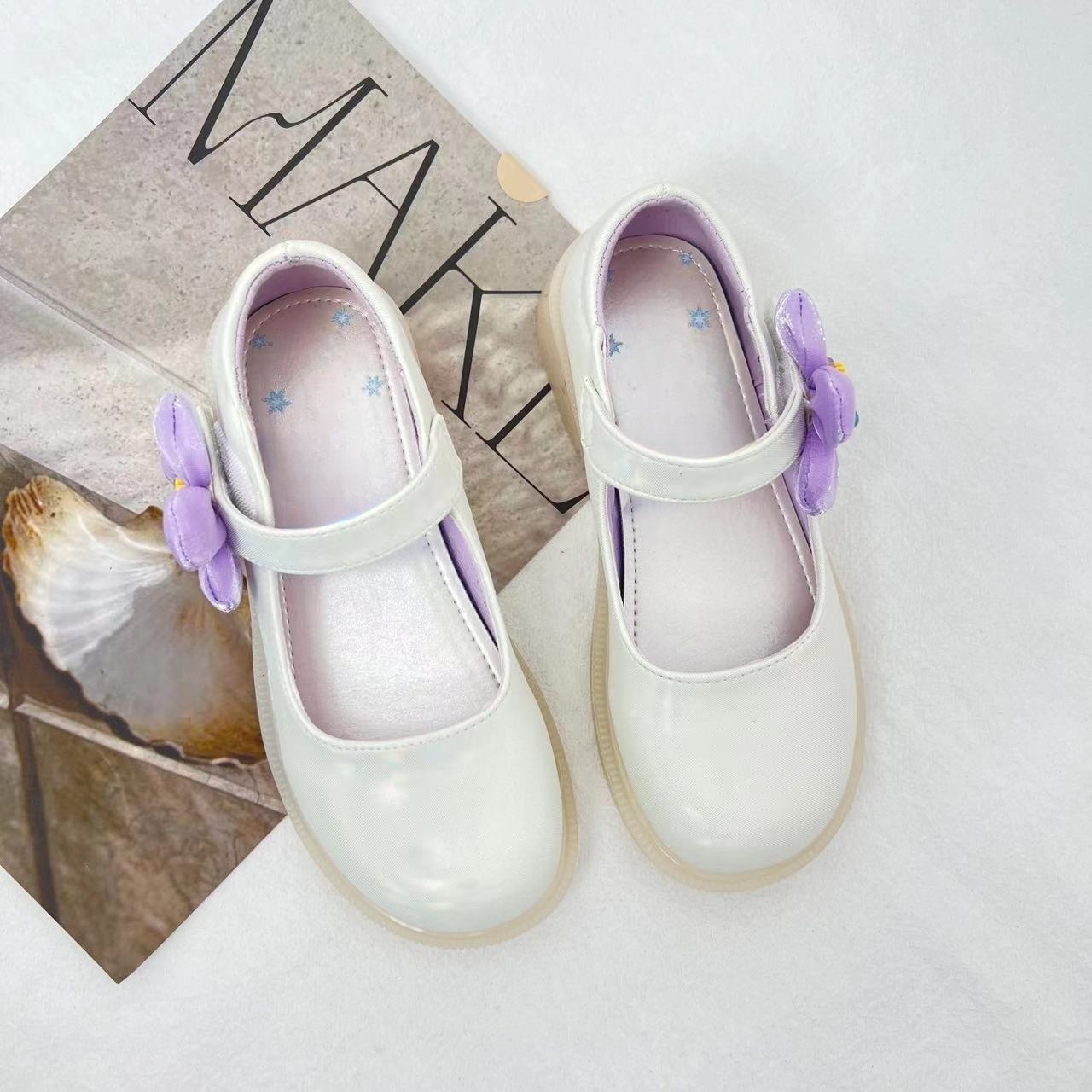 女中大童2025新款春秋亮闪花朵公主单鞋XB703-1