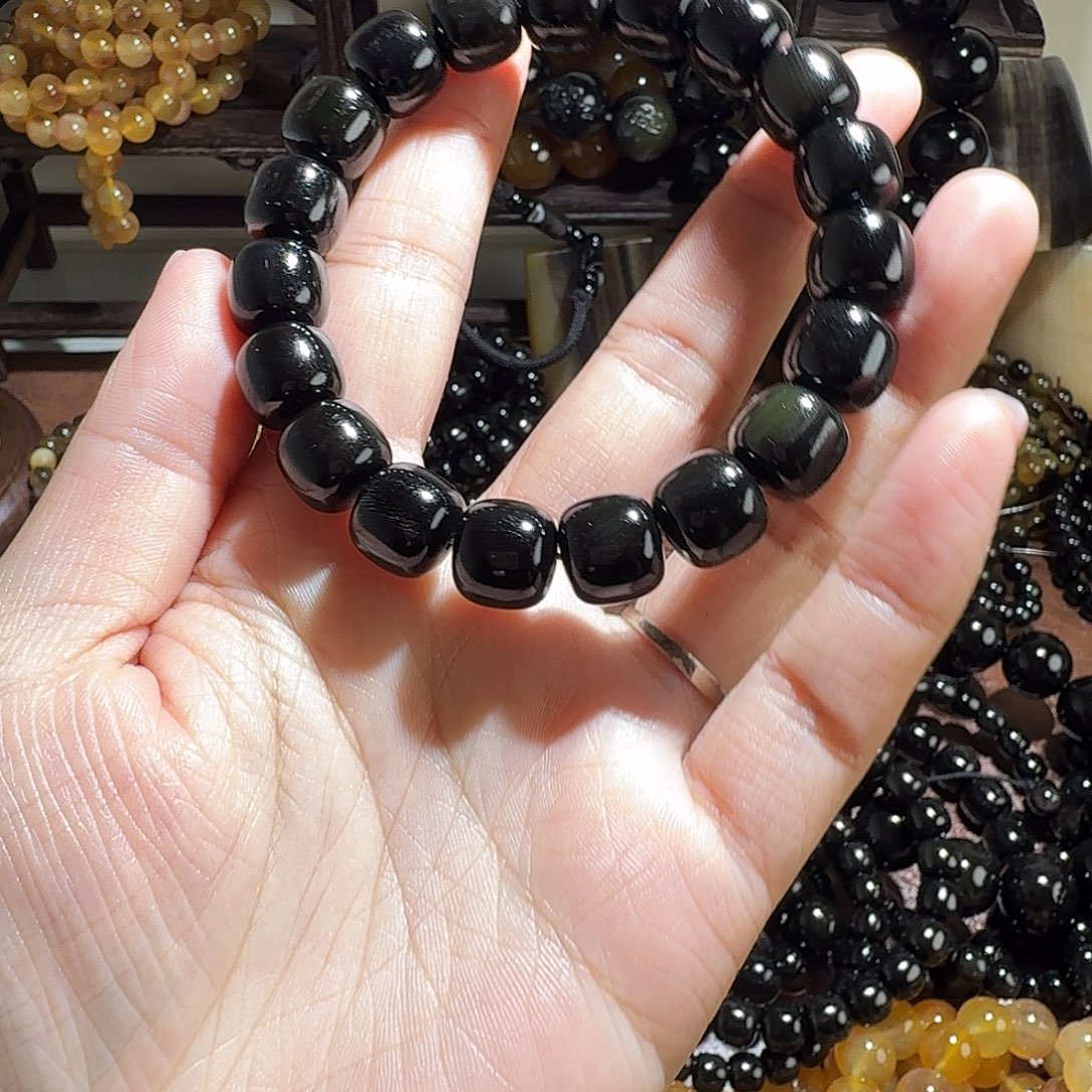 卖***)驴蹄子12✖️11纯黑手串