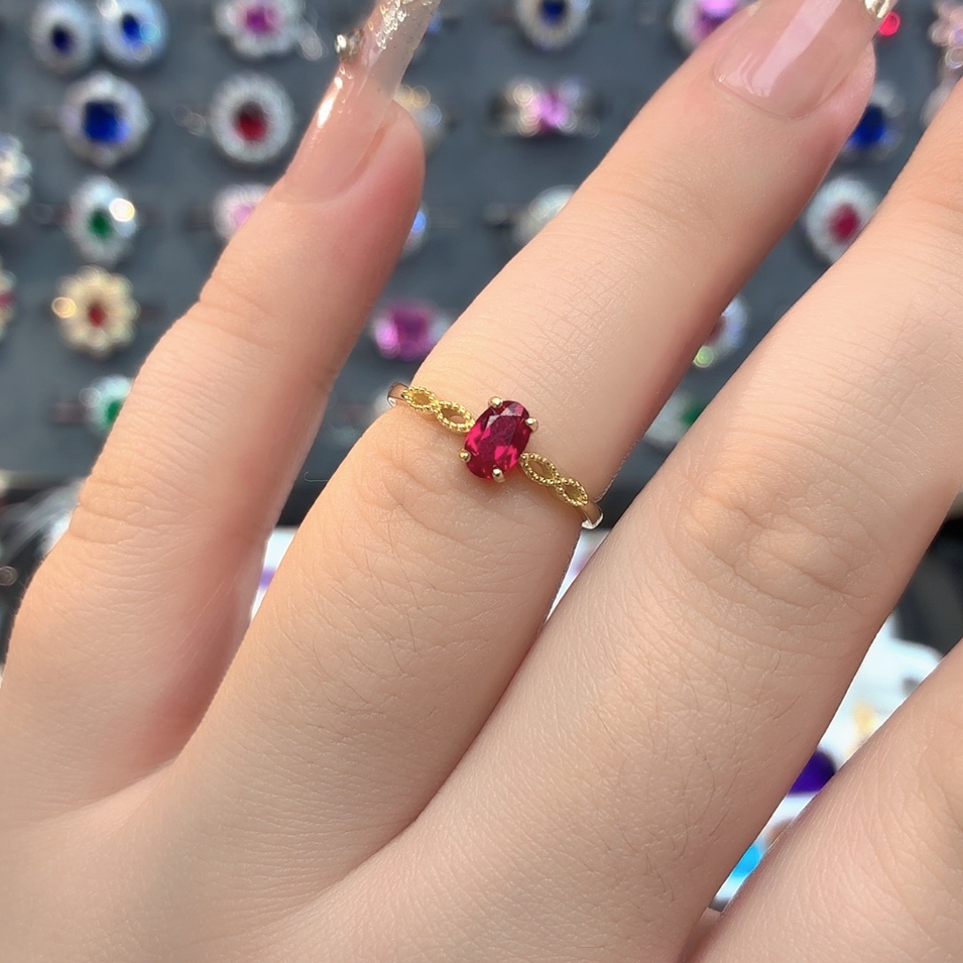 925银培育鸽血红色宝石