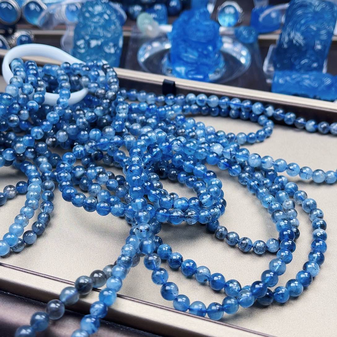 天然辰砂海蓝手串