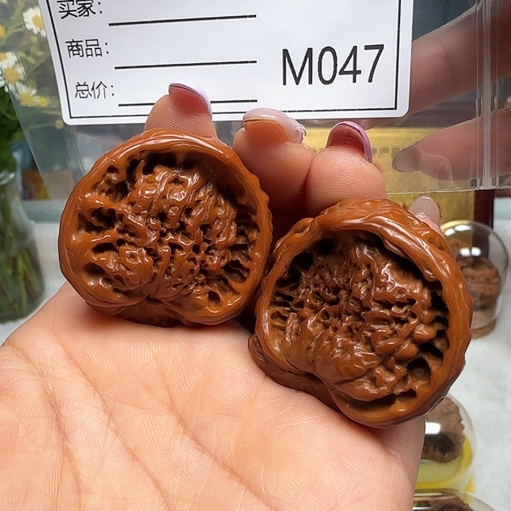 桃核吊坠聚宝盆蛇