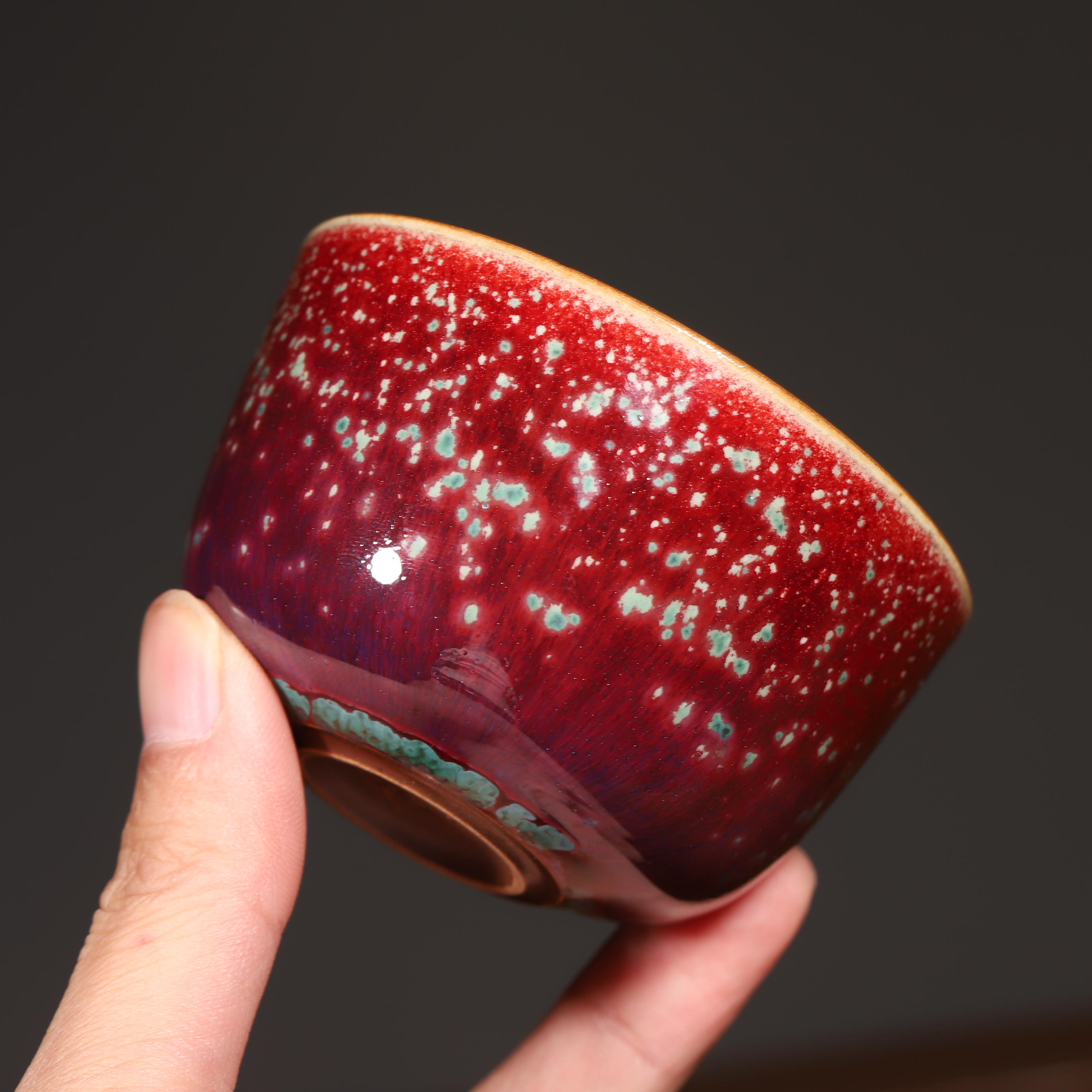 钧瓷名家手工单杯春暖花开釉色容量100