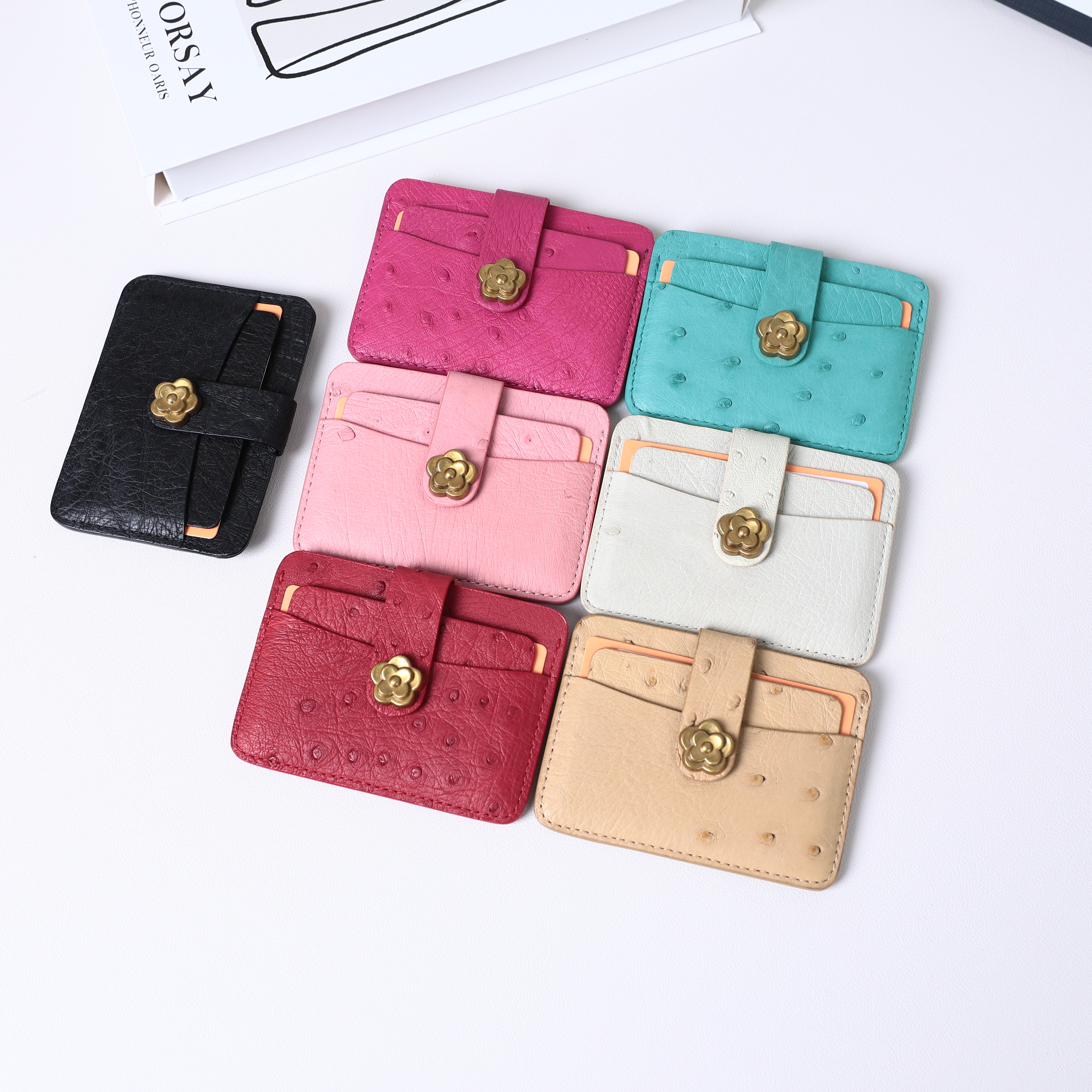 时代品牌【卡片夹】进口鸵鸟皮 多卡位证件包 S60054