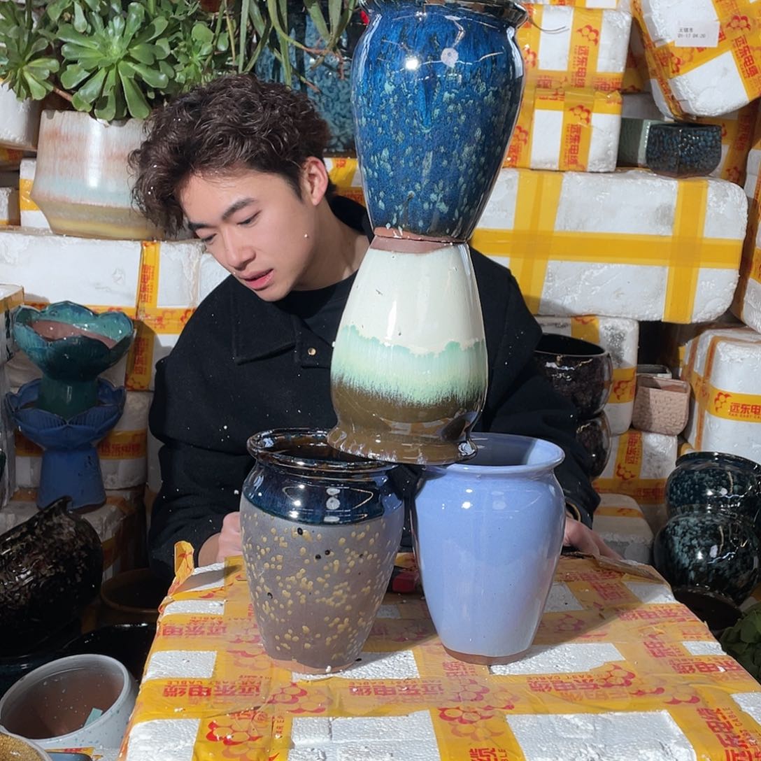 无铅玻璃宜兴紫砂花盆