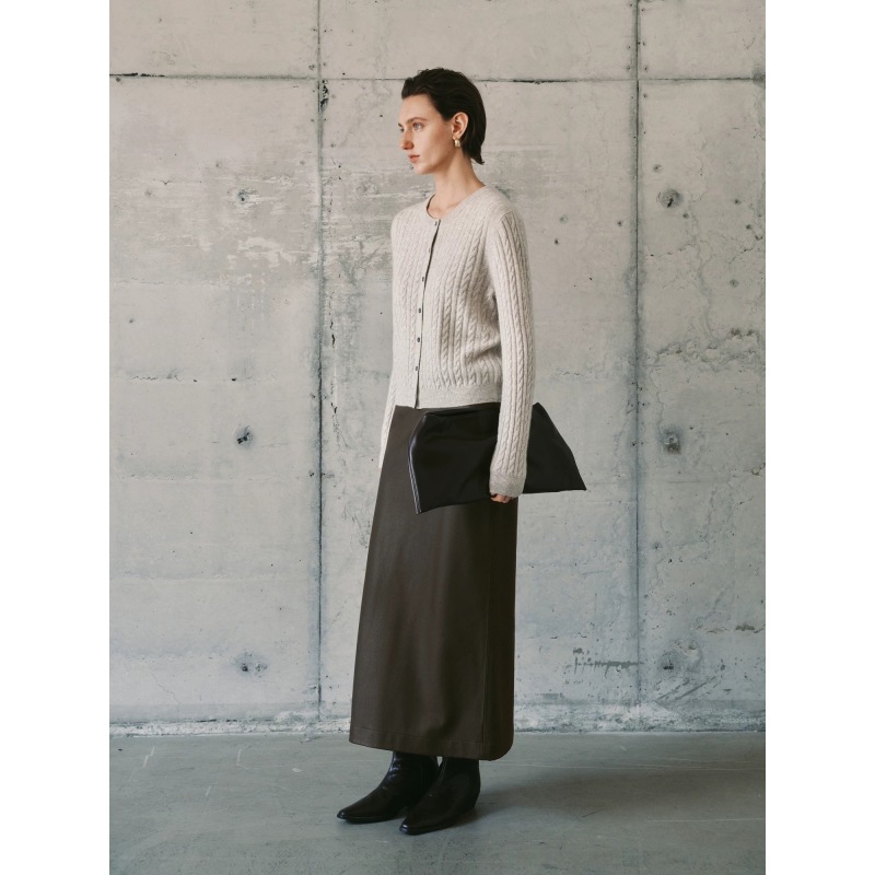 ZHJ404 知禾集 复古绞花女圆领合体针织开衫外套