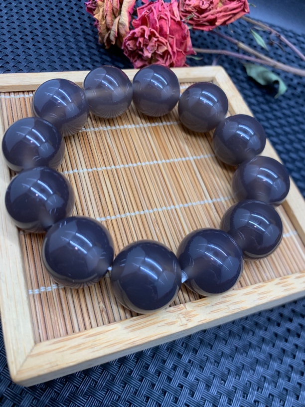 高品质灰冰玛瑙男款手串珠子19-20mm可手工Diy搭配质检发货