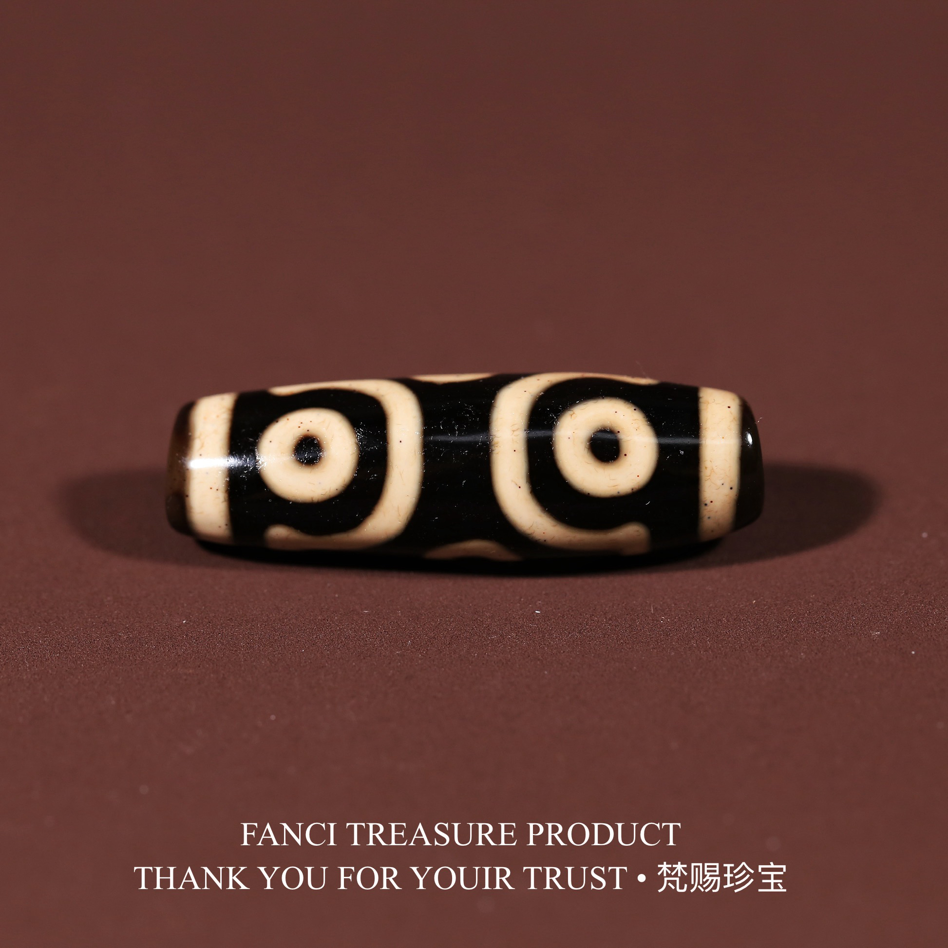 梵赐珍宝·【行运任晓攀顶料满砂】十字金刚六眼43.1x13.5mm天珠