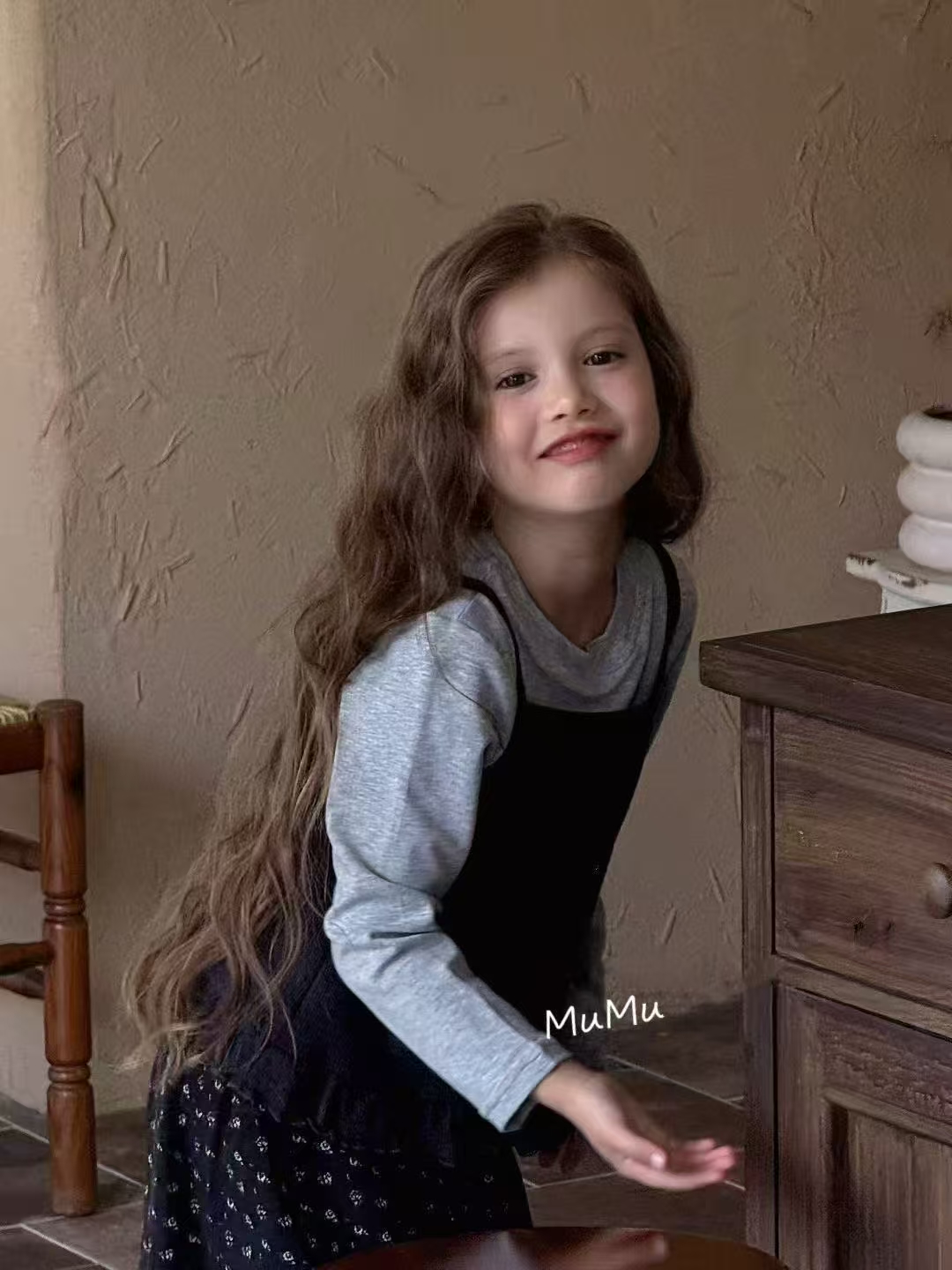 【秋上新】女童套装2025秋季森系法式针织长袖T恤上衣百搭棉布裤潮