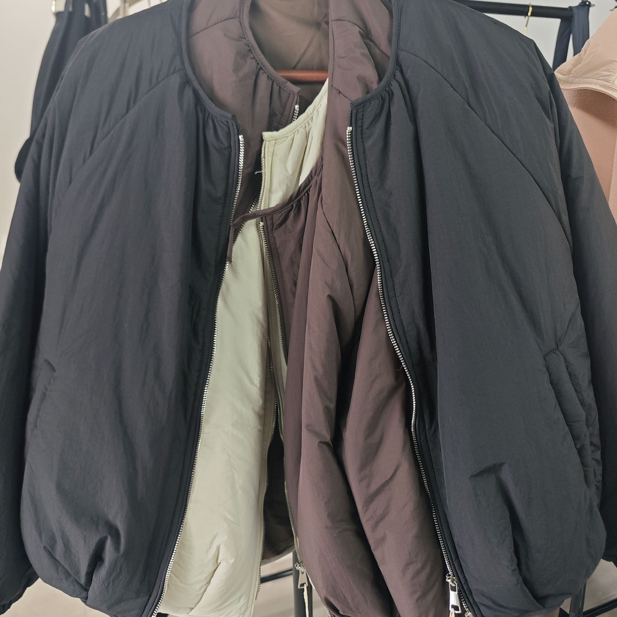 【NEWCOSMOS】百搭时尚中长款菱格棉服宽松型B7棉衣韩版外套女