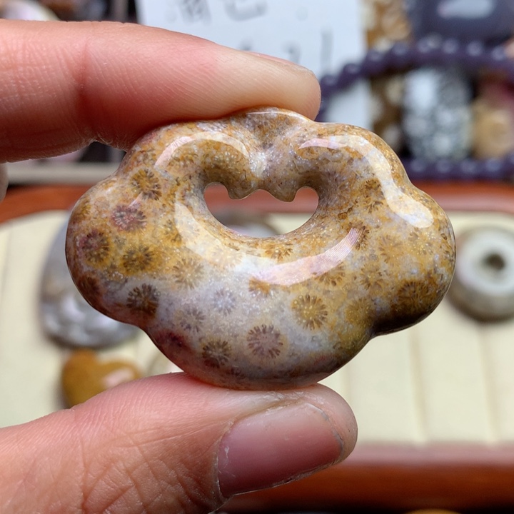 硅化珊瑚（珊瑚玉）颈饰未镶嵌