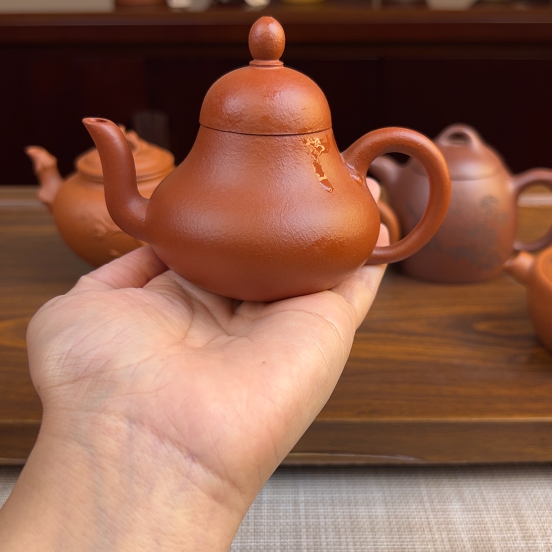 空***心紫砂茶壶鱼籽朱泥思婷120cc