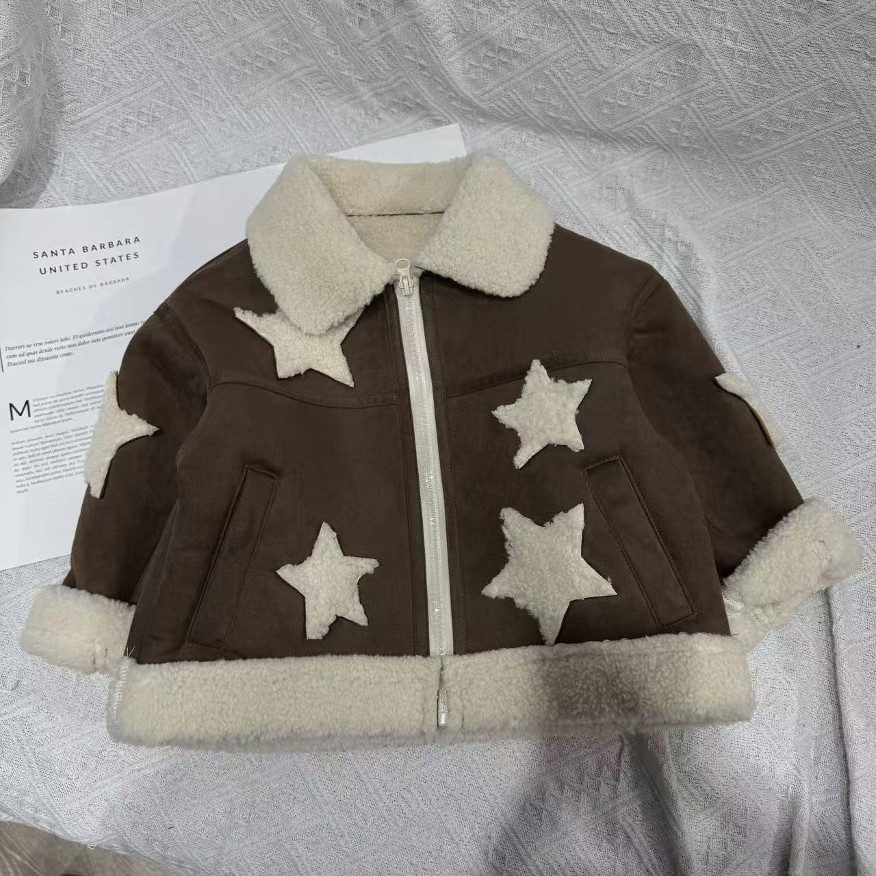 2025年冬季儿童新款休闲百搭宽松时尚31150咖色外套