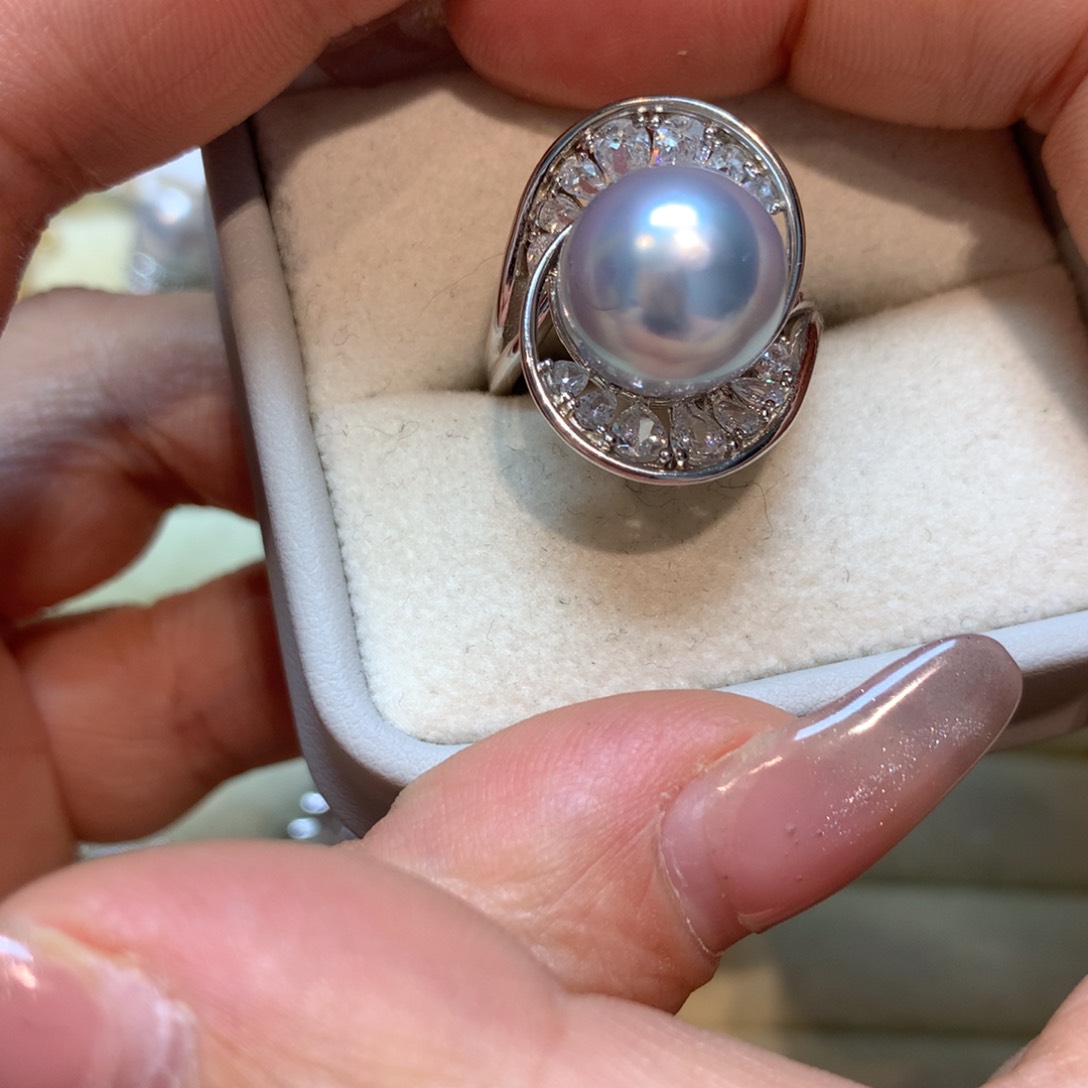 海水珍珠戒指银S925镶嵌