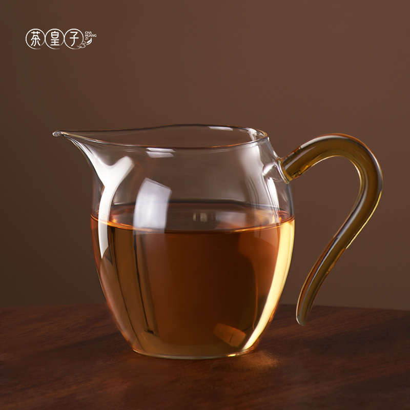 茶皇子玻璃加厚高档公道杯泡茶功夫茶具分茶彩把杯套装茶道杯茶海