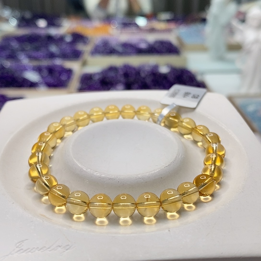 未镶嵌手串水晶巴西黄水晶6M+