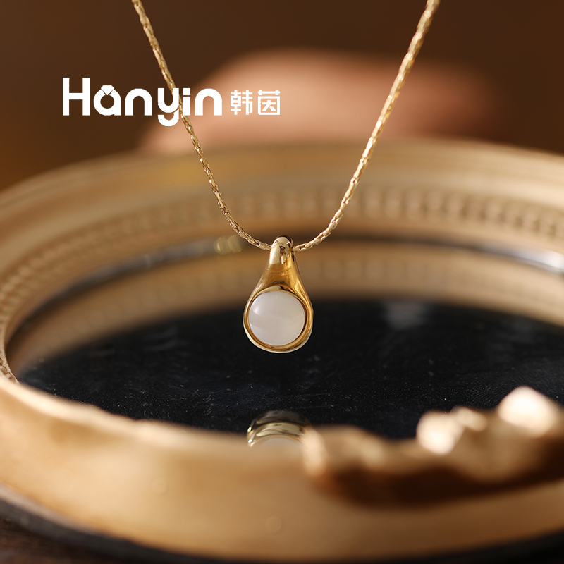 钛钢项链 水滴炫彩吊坠小众个性时尚气质百搭不掉色高级感项链