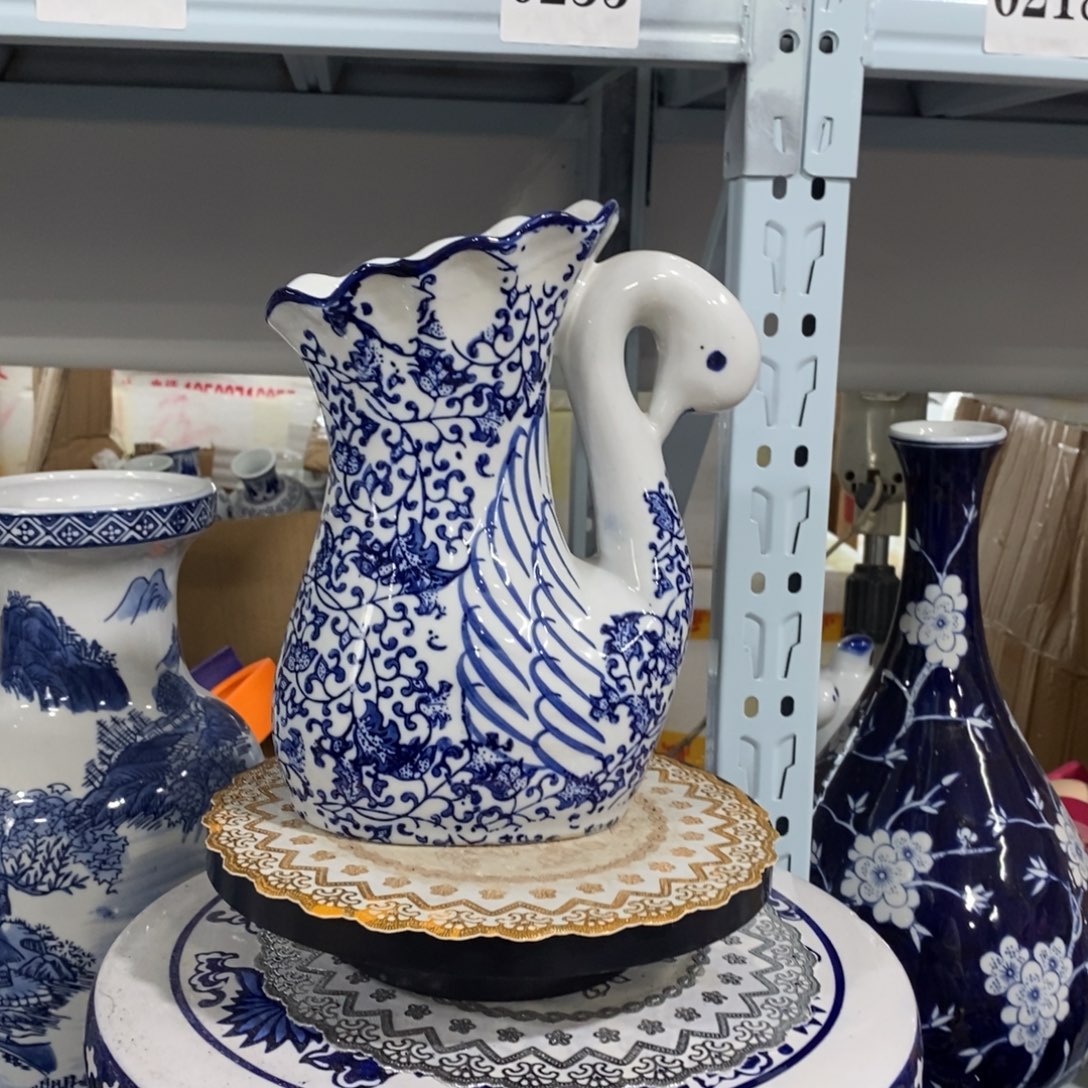 瓶天鹅花瓶摆件花瓶