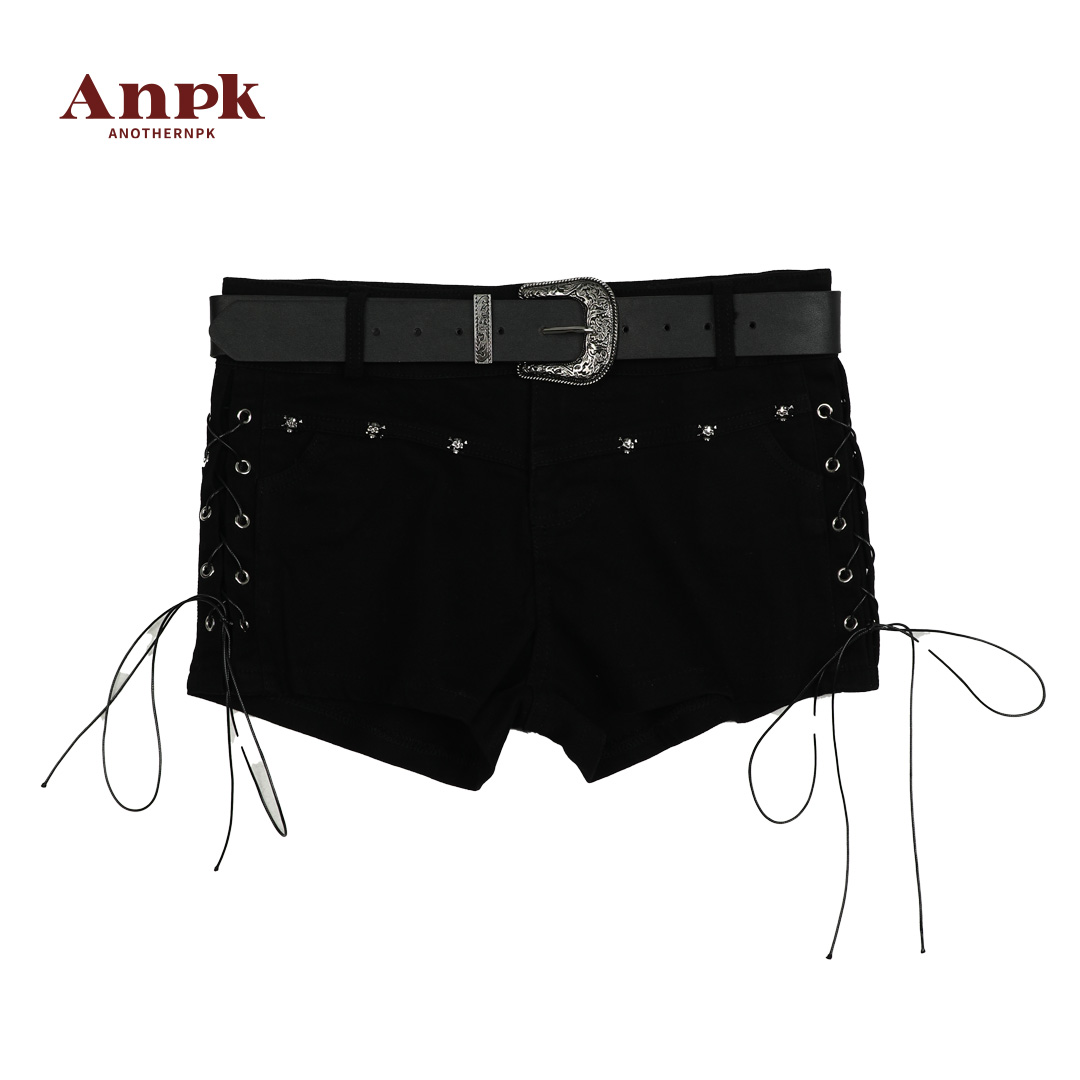 夏季高腰微弹成人厚款中腰短裤黑色韩版休闲大码服装A6F12A5018