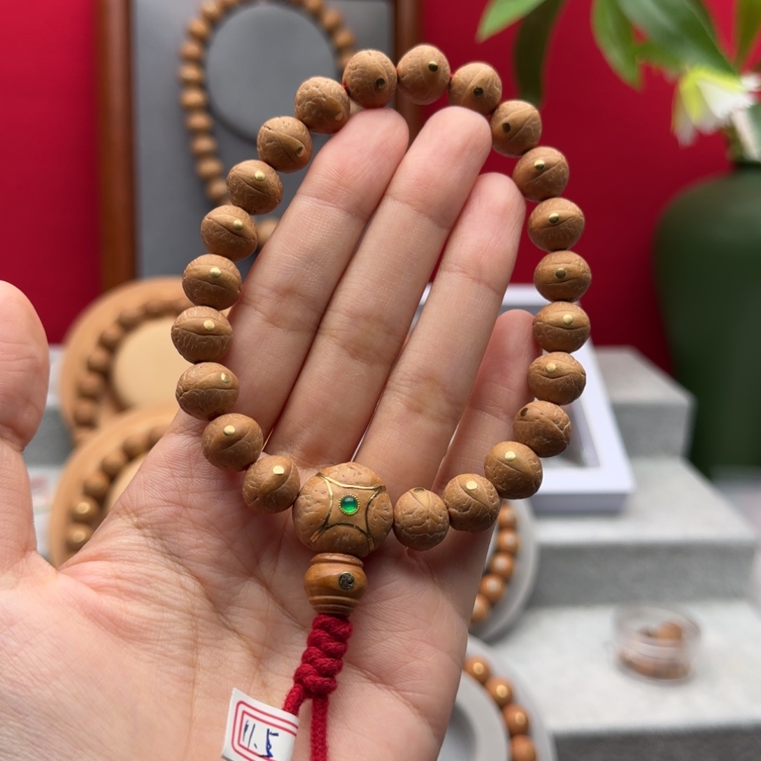 凤眼菩提手串11.5左右铜钉镶嵌手串