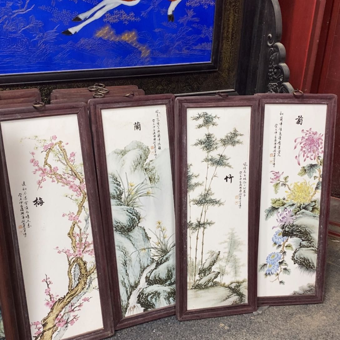 瓷片55*21*4 景德镇瓷板画柴窑烧制